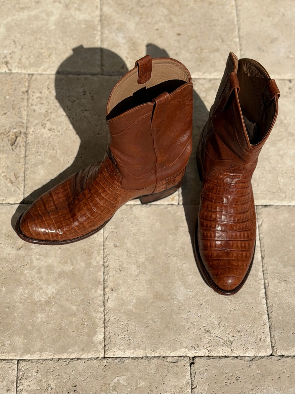 Men's Tecovas “The Earl” Ropers with Cayman Vamps & Leather Shafts